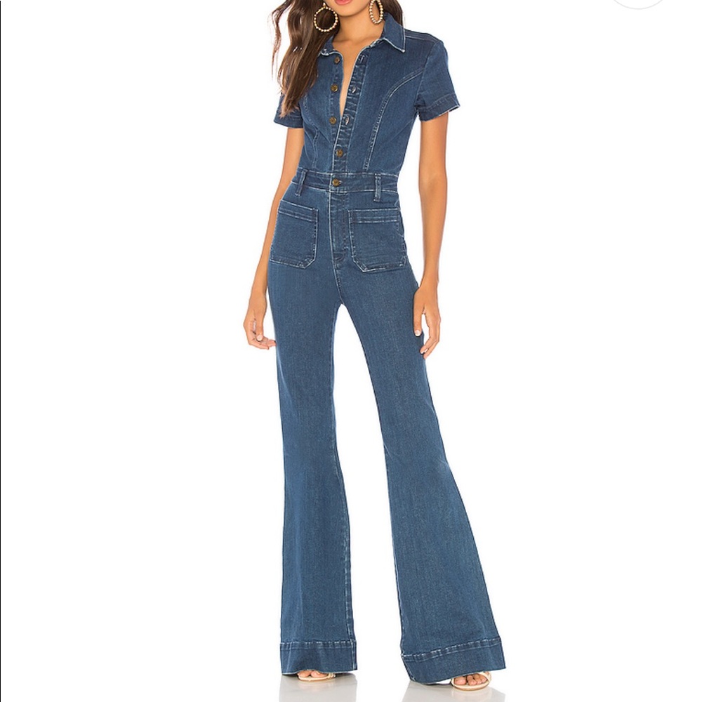 Show me your mumu denim jumpsuit